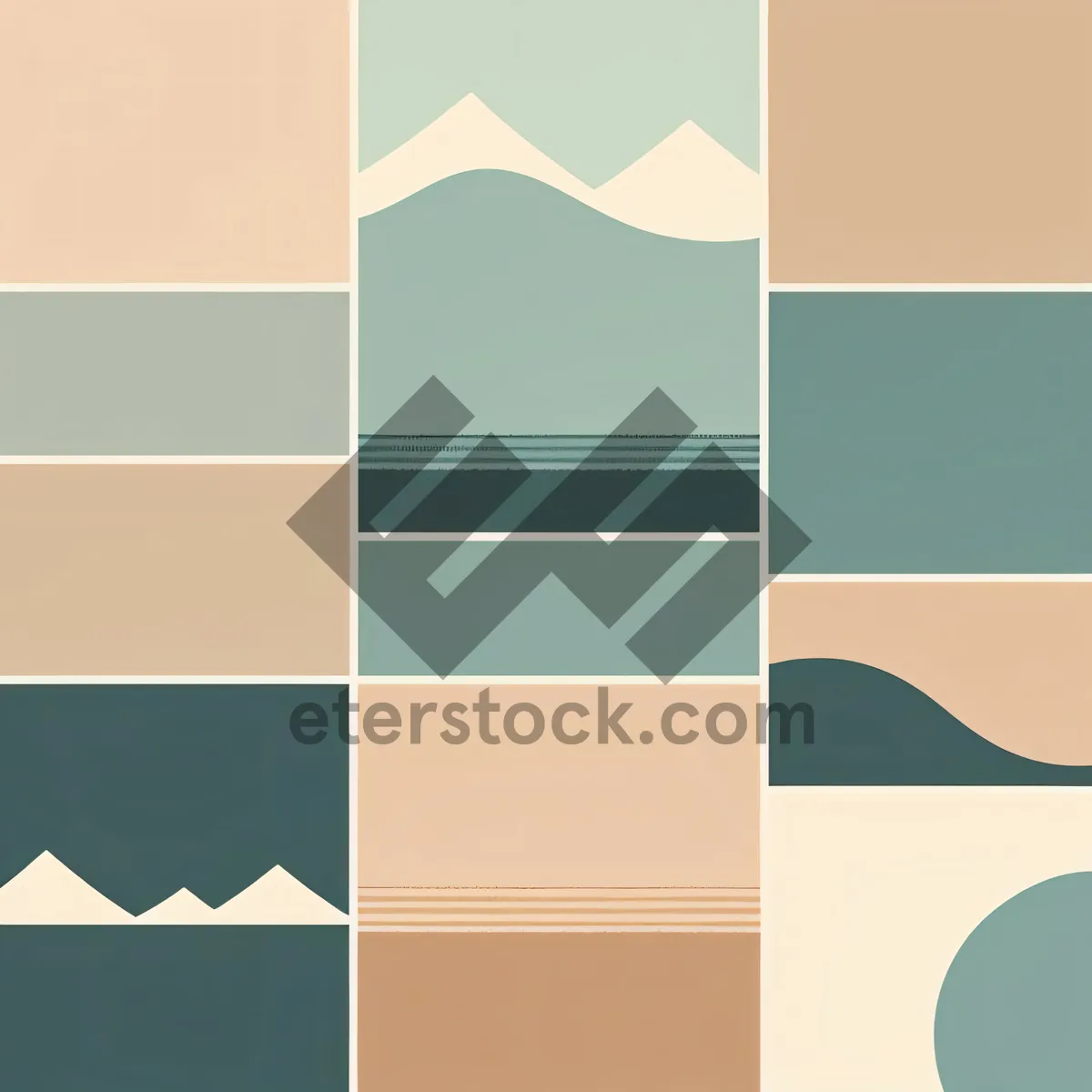 Picture of Colorful Graphic Tile Design with Modern Mosaic Pattern