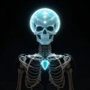 Anatomical 3D Skeleton X-Ray Transparent Image.