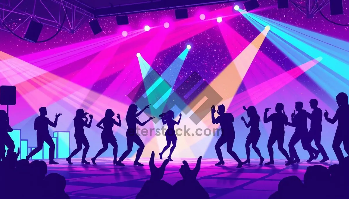 Picture of Vibrant dance silhouette at bright nighttime party event