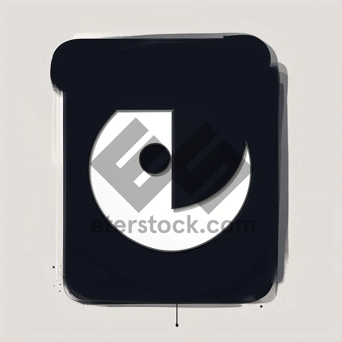 Modern glossy square web button with push effect