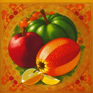 Vibrant Citrus Fruits: Apple, Lemon, Orange, Grapefruit, Kiwi