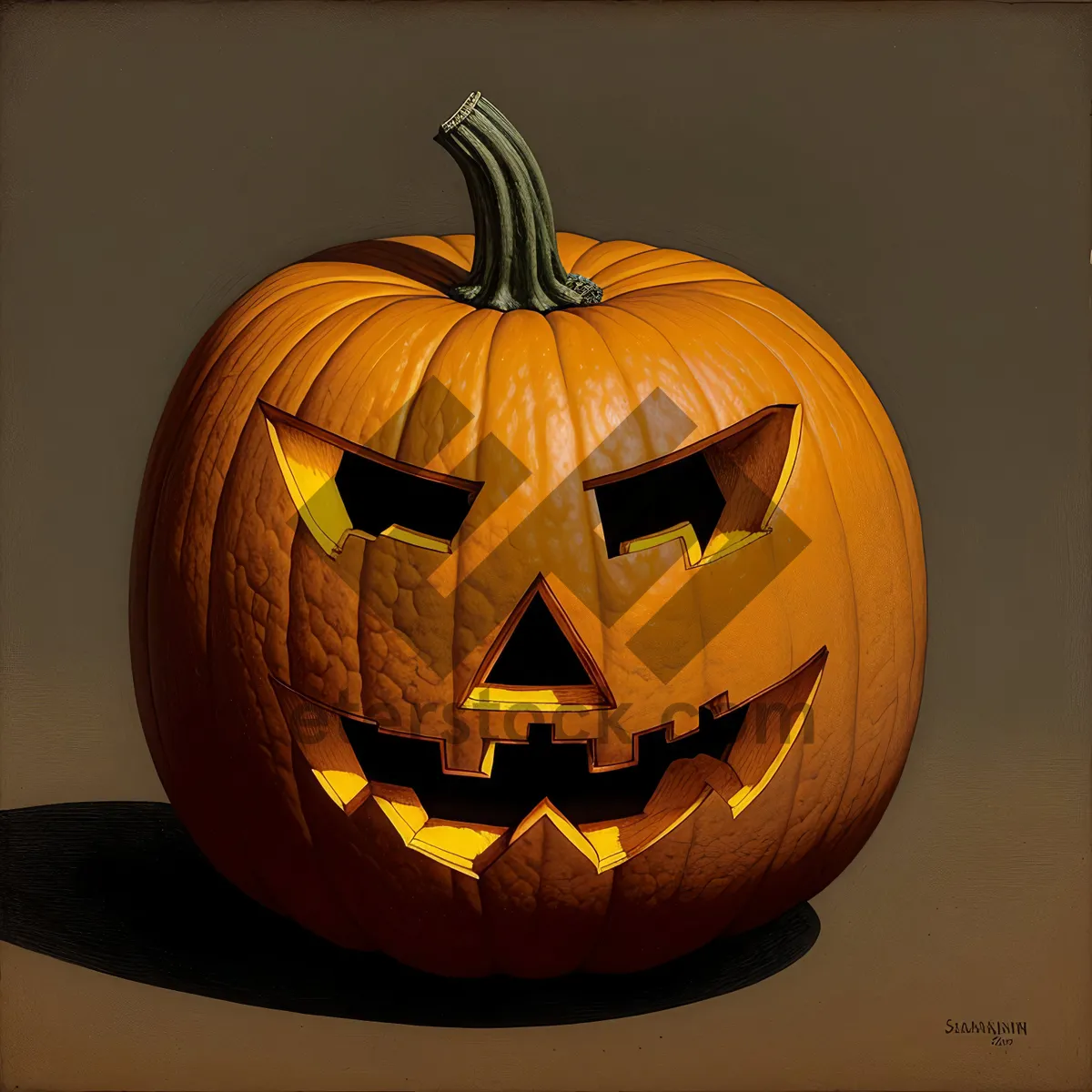 Picture of Spooky Jack-O'-Lantern Lantern - Glowing Halloween Decoration