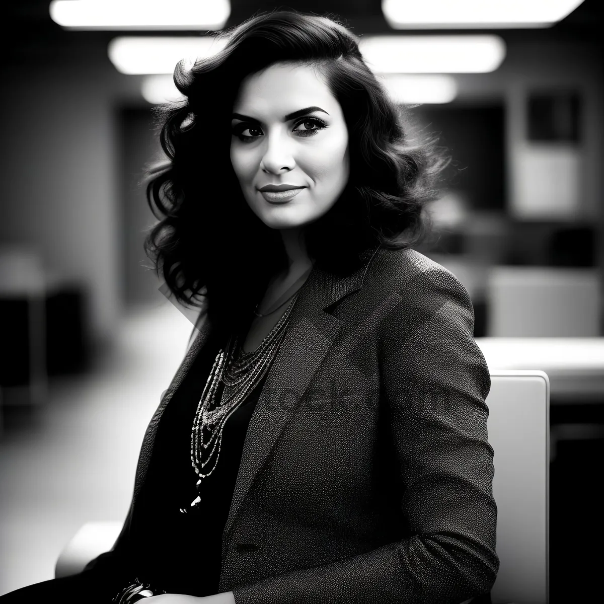 Picture of Smiling Businesswoman in Corporate Office Portrait