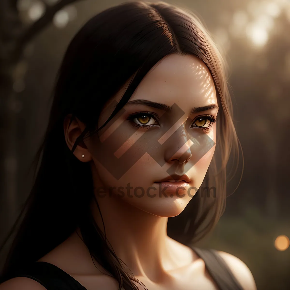 Picture of Smashing Beauty: An Elegant Sensual Portrait of a Pretty Brunette Model
