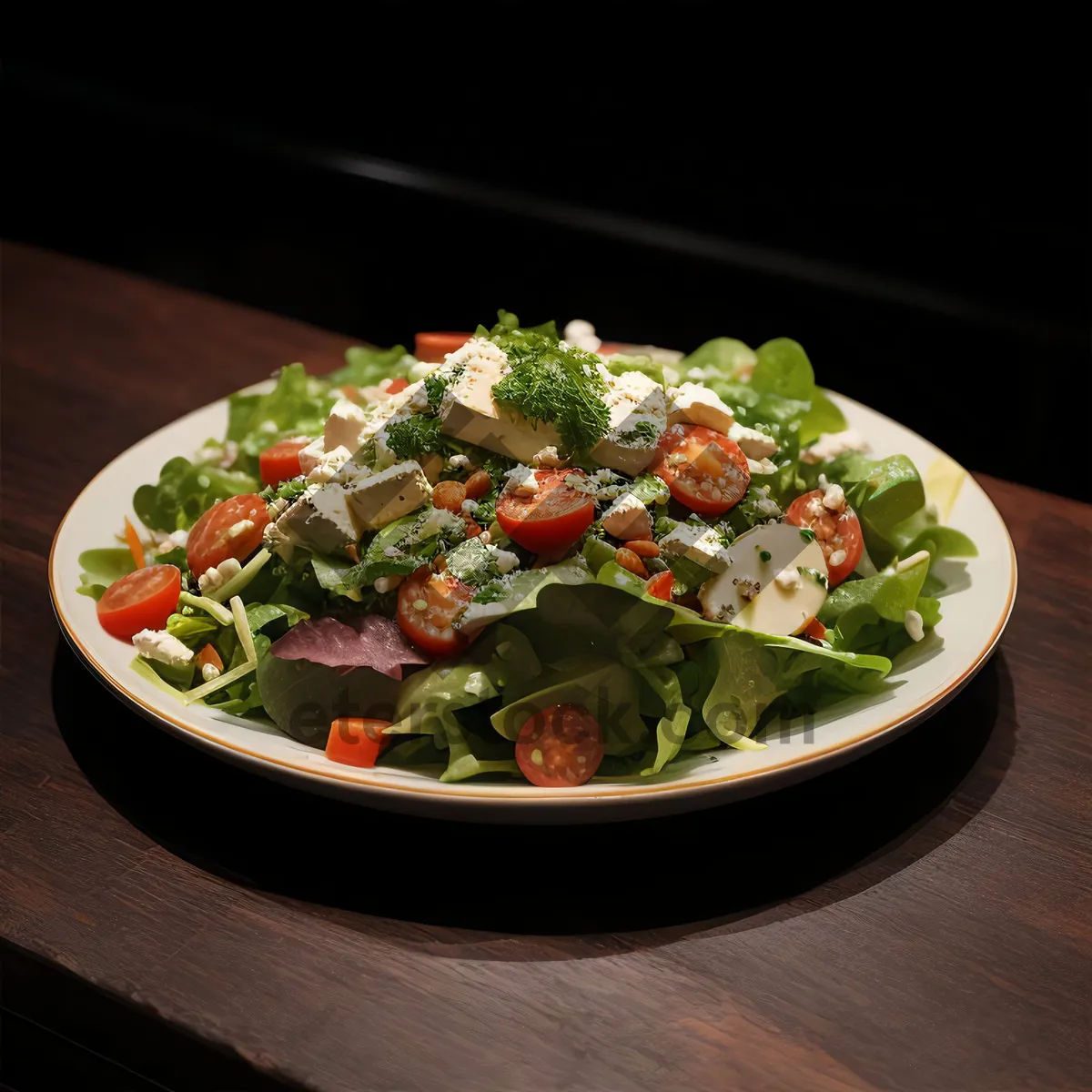 Picture of Delicious and Healthy Gourmet Vegetable Salad Plate
