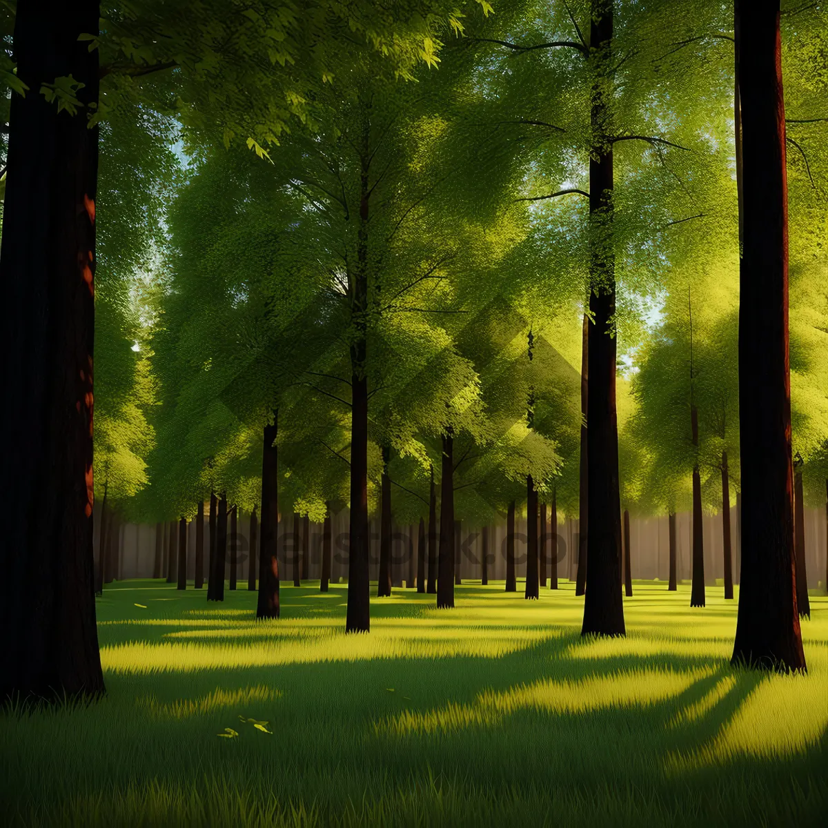 Picture of Sunlit Pathway through Autumn Woods