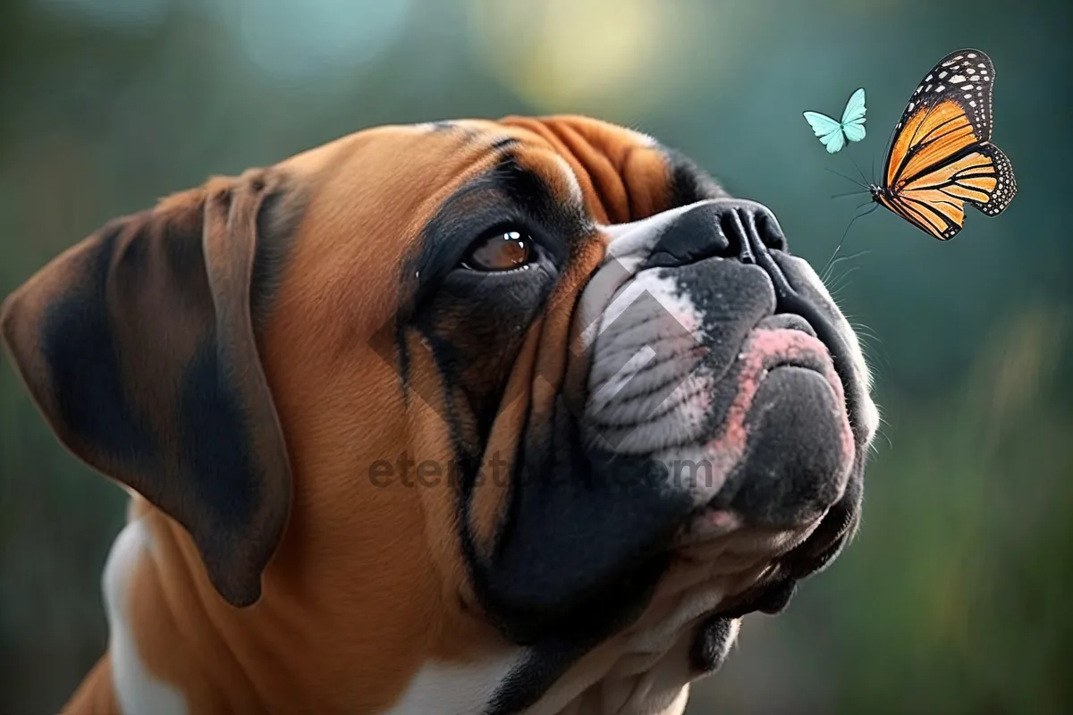 Picture of Portrait of a Cute Brown Bull Mastiff Puppy