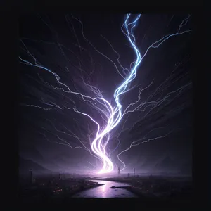 Radiant Night: Vibrant 3D Lightning in Modern Art