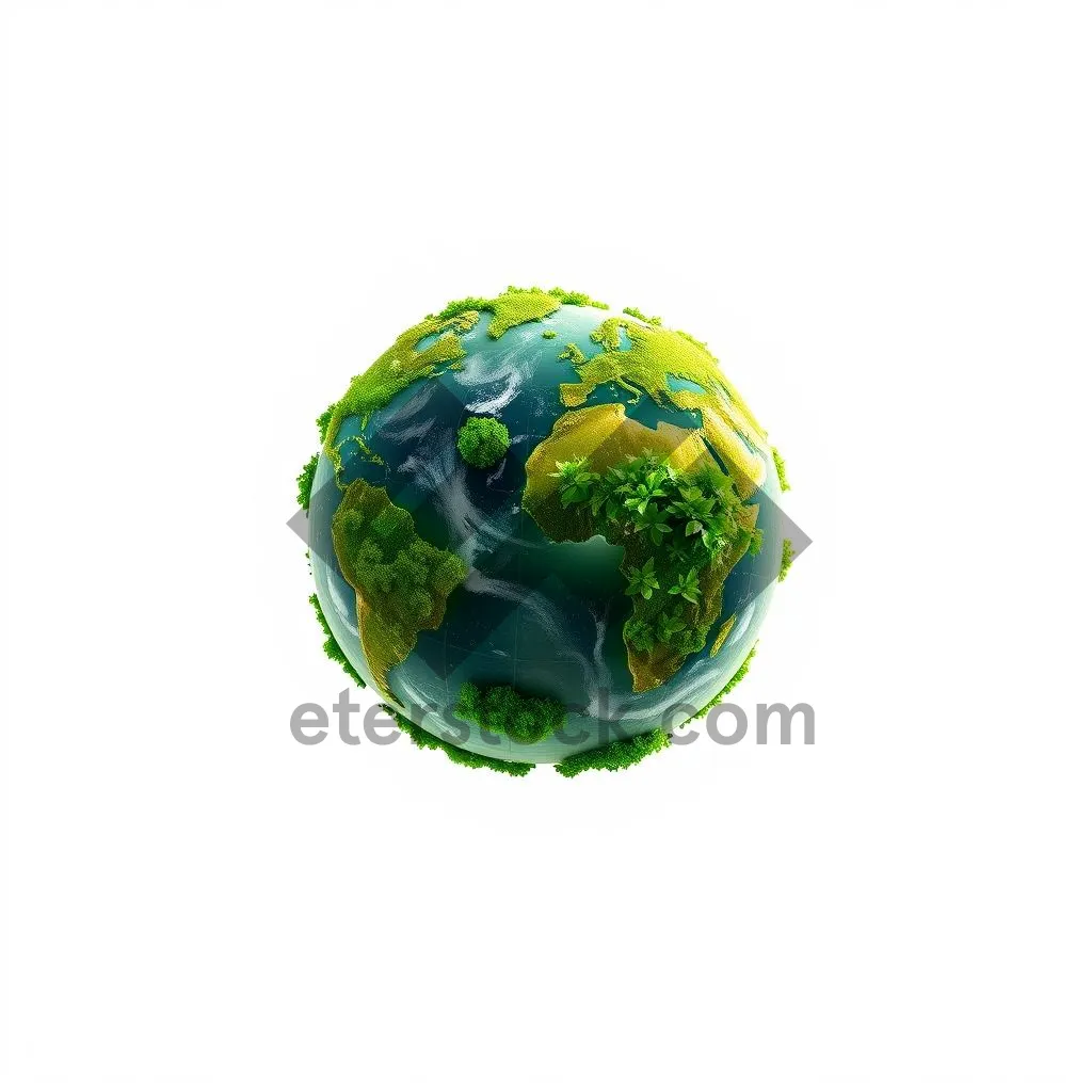 Picture of World Globe Design with Ocean Gem Sphere View