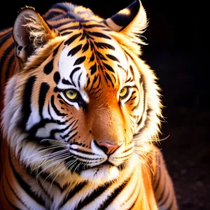 Safari Striped Jungle Hunter: Tiger's Black Striped Head