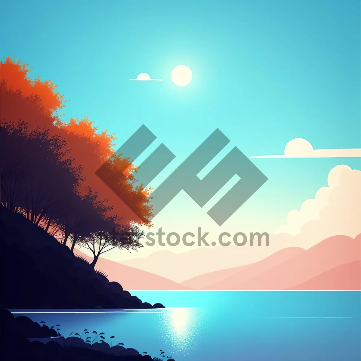 Picture of Serene Sunset Over Summer Landscape