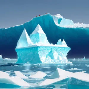 Turquoise Glacier Reflection on Icy Waters