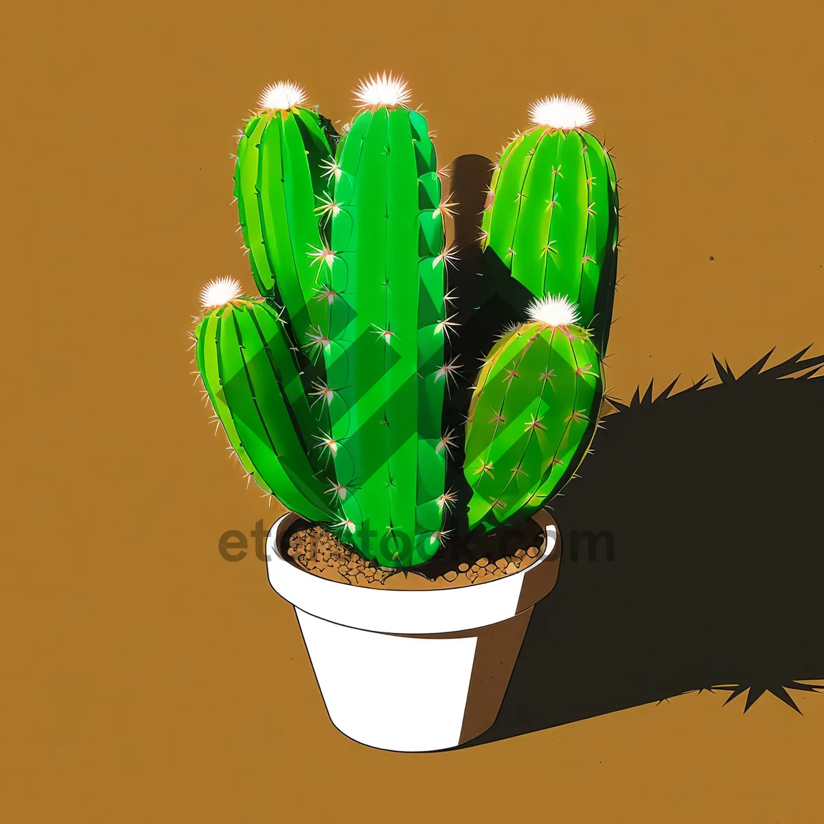 Picture of Macho Mustache Meets Brushed Cactus Plant