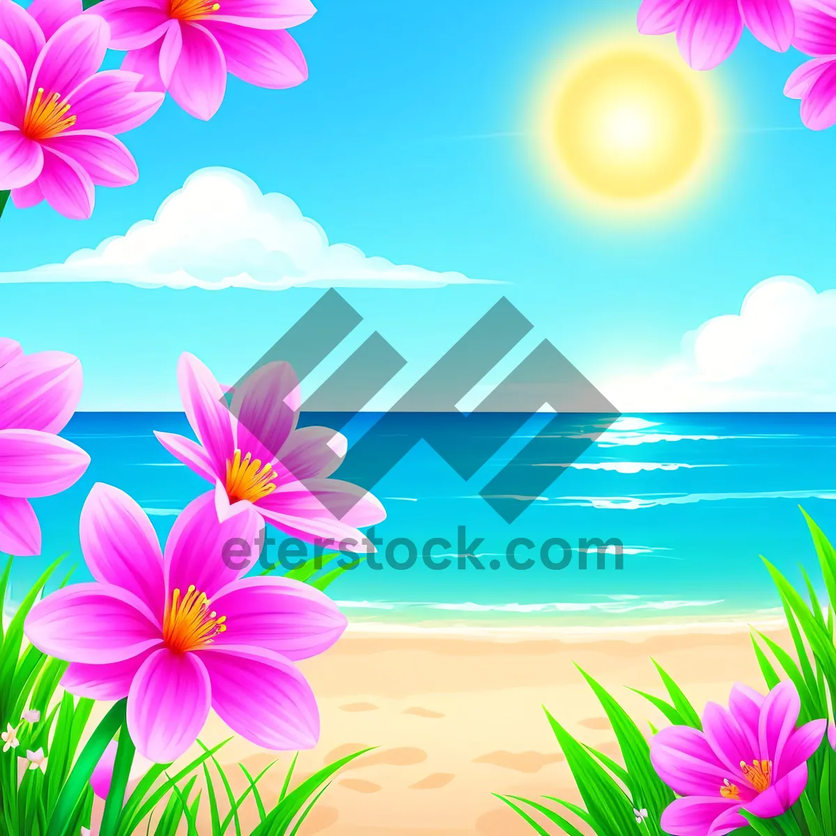 Picture of Colorful Floral Lotus Pattern for Vibrant Summer Wallpaper