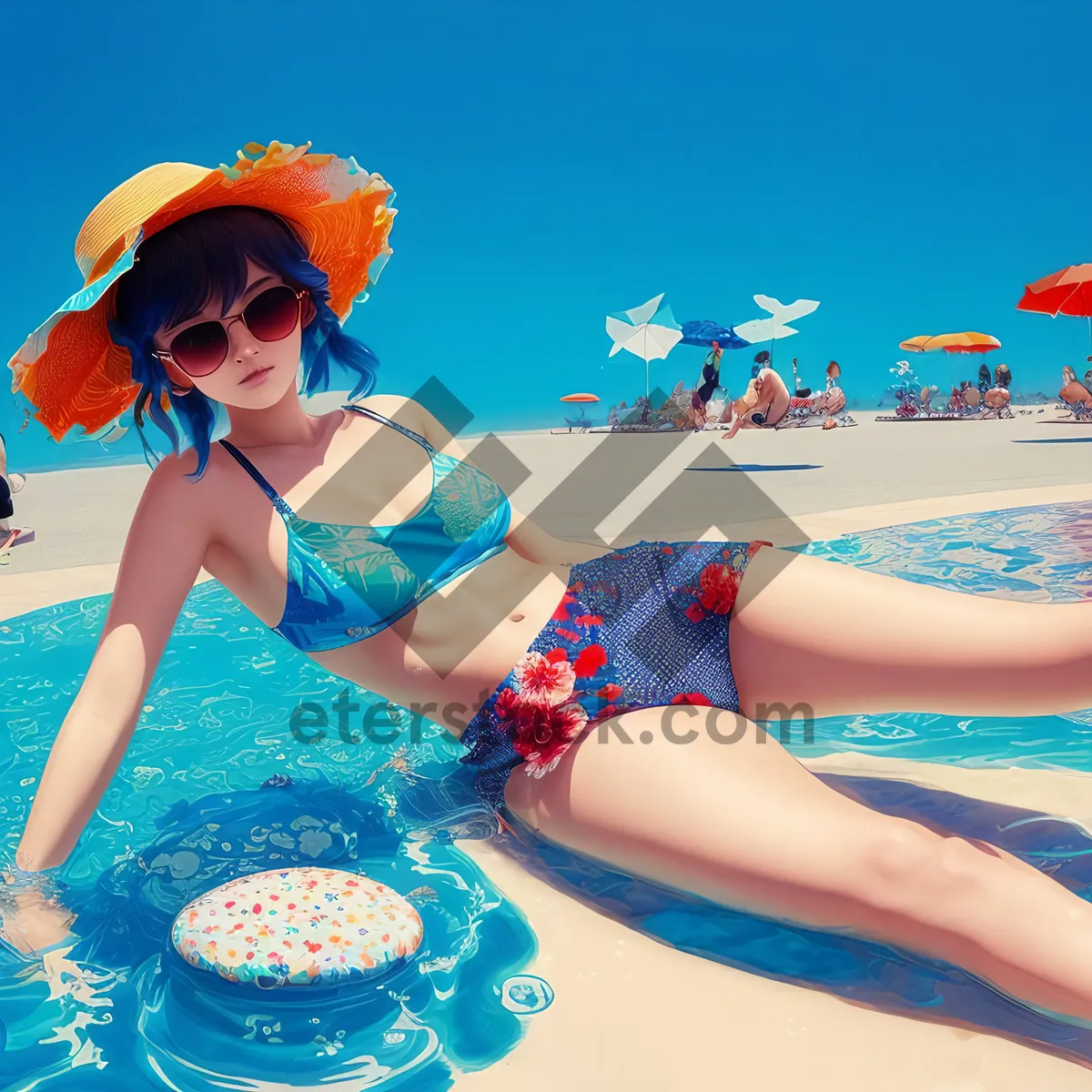 Picture of Sunny Beach Vibes with Stylish Swimwear