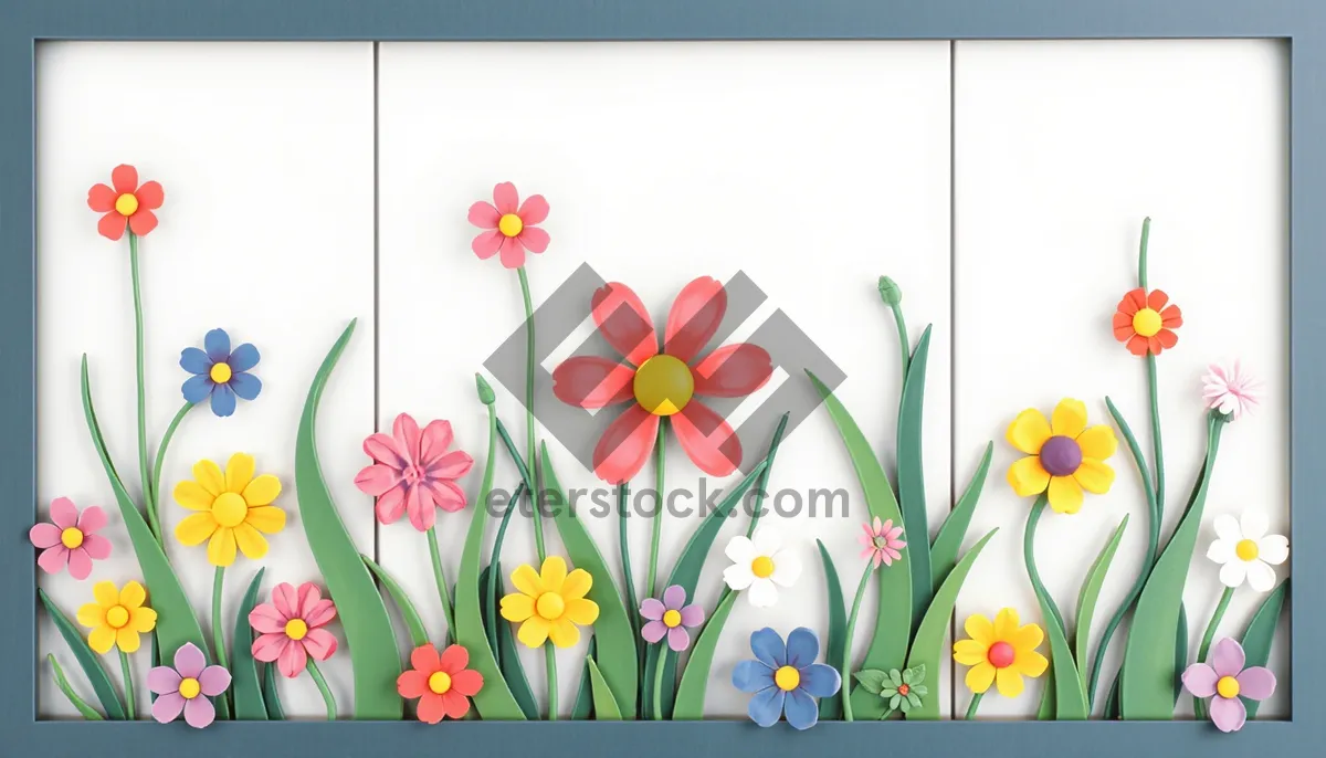 Picture of Colorful floral spring tulip garden wallpaper frame