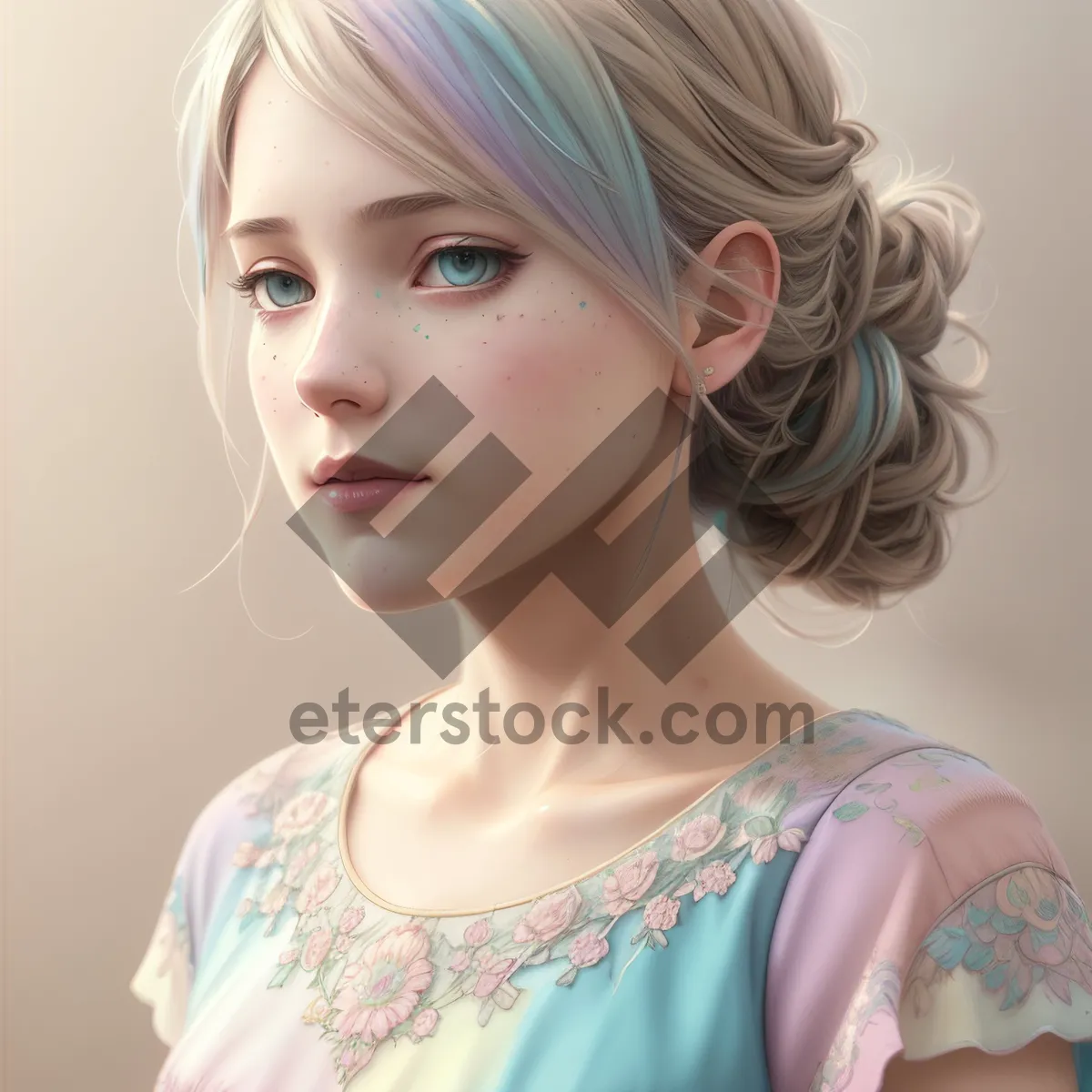 Picture of Blonde Beauty with Locks of Style