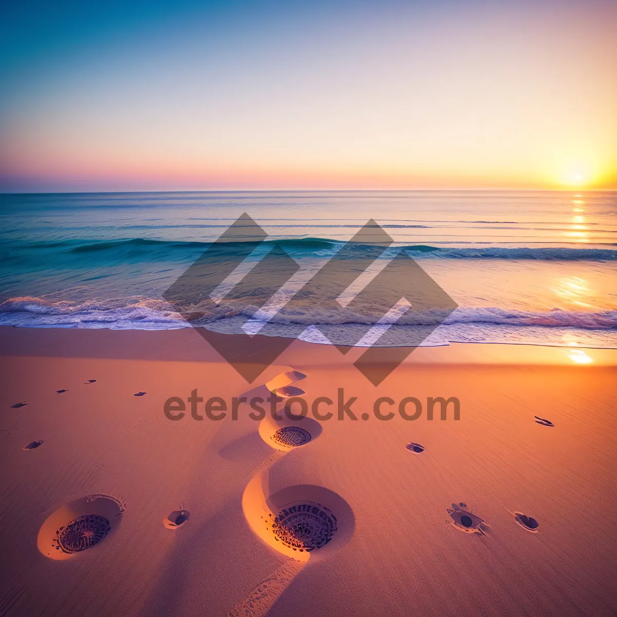 Picture of Idyllic Sunset over Tropical Beach Paradise