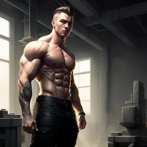Strong and Handsome Male Bodybuilder Posing