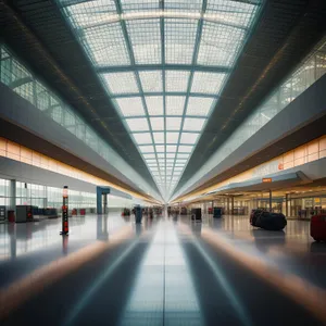 Urban Transportation Hub Interior Perspective - Modern City Station