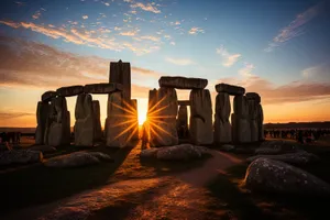 Ancient City Skyline at Sunset