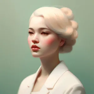 Fresh-faced model exudes natural beauty in studio portrait.