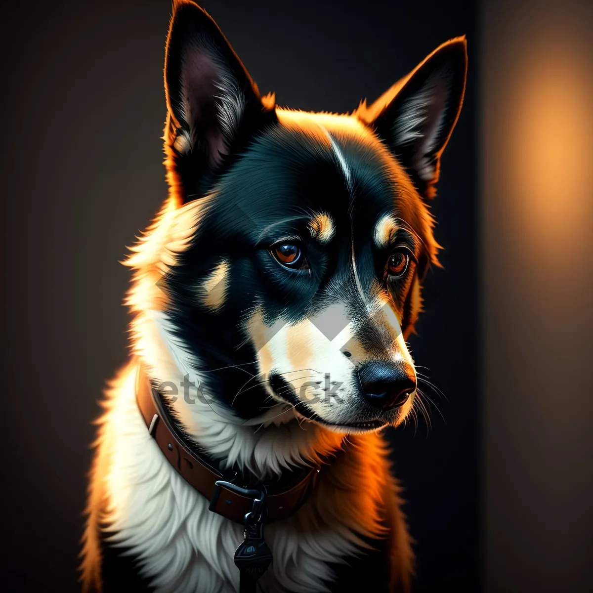 Picture of Adorable Border Collie Puppy Portrait