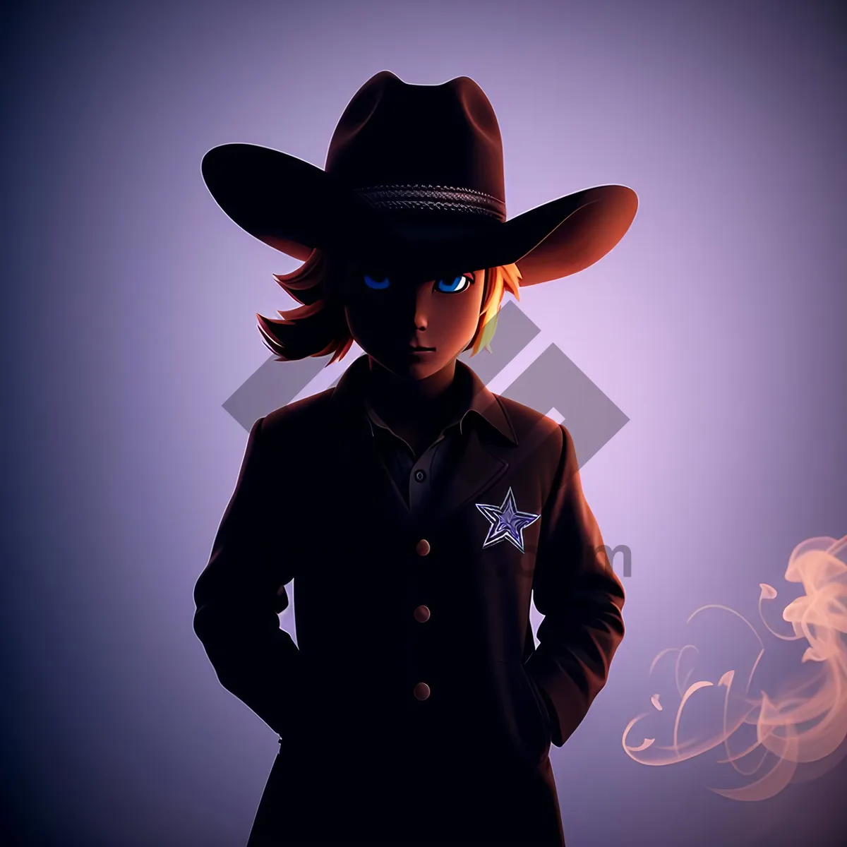 Picture of Stylish Cowboy Hat Portrait.