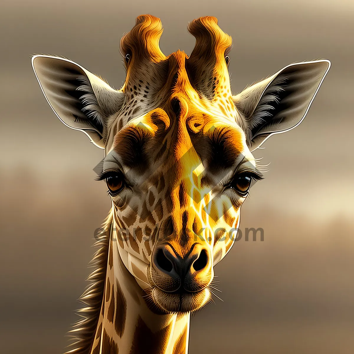 Picture of Majestic Wildlife Encounter: Graceful Giraffe in Savanna