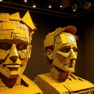 Golden East: Ancient Spiritual Bust Sculpture