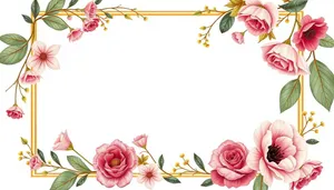 Elegant floral silhouette design with retro elements.