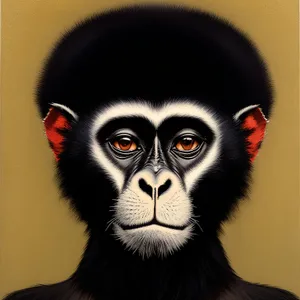 Fashionable Disguise: Primate Portrait with Mask