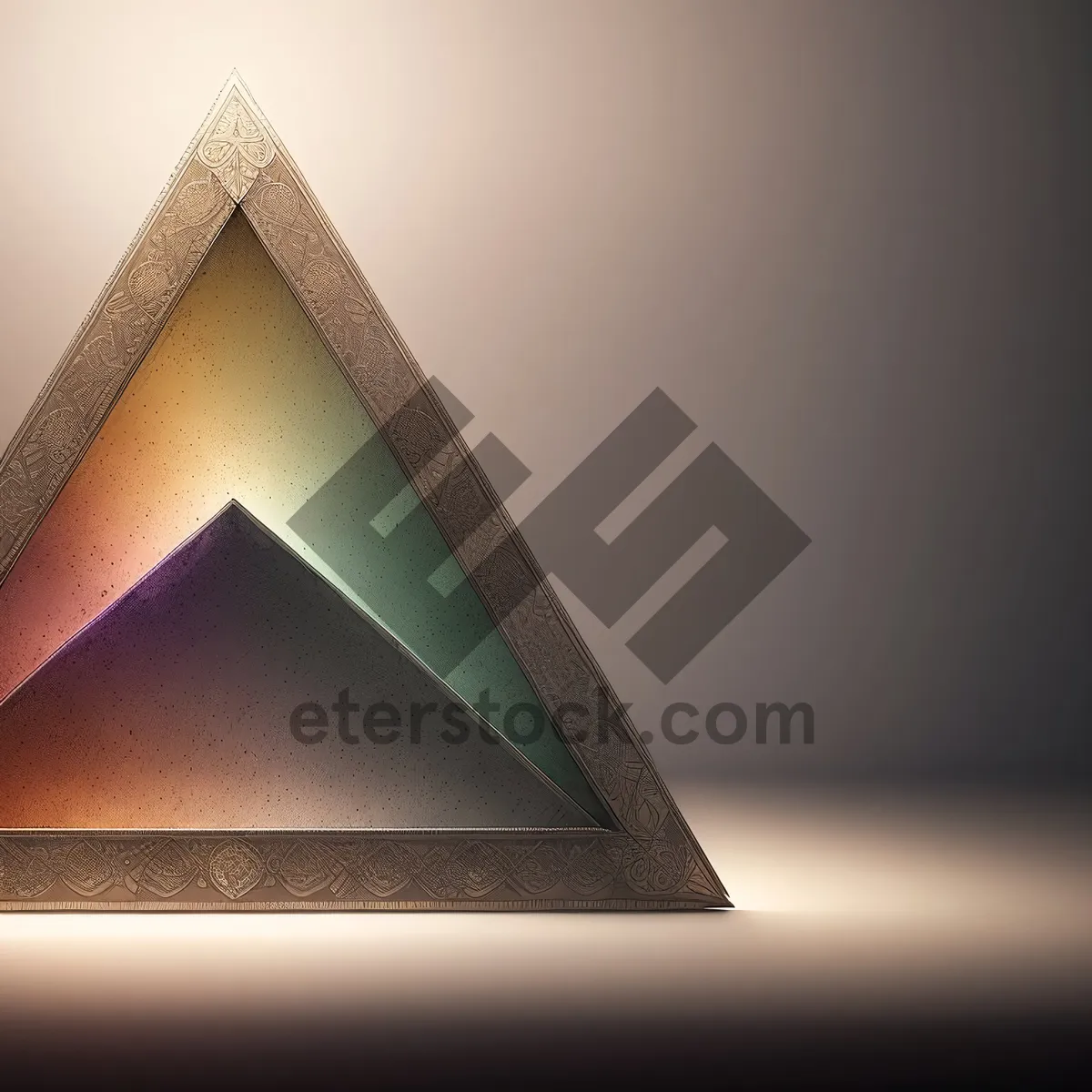 Picture of Caution Triangle Lampshade Icon in 3D Frame