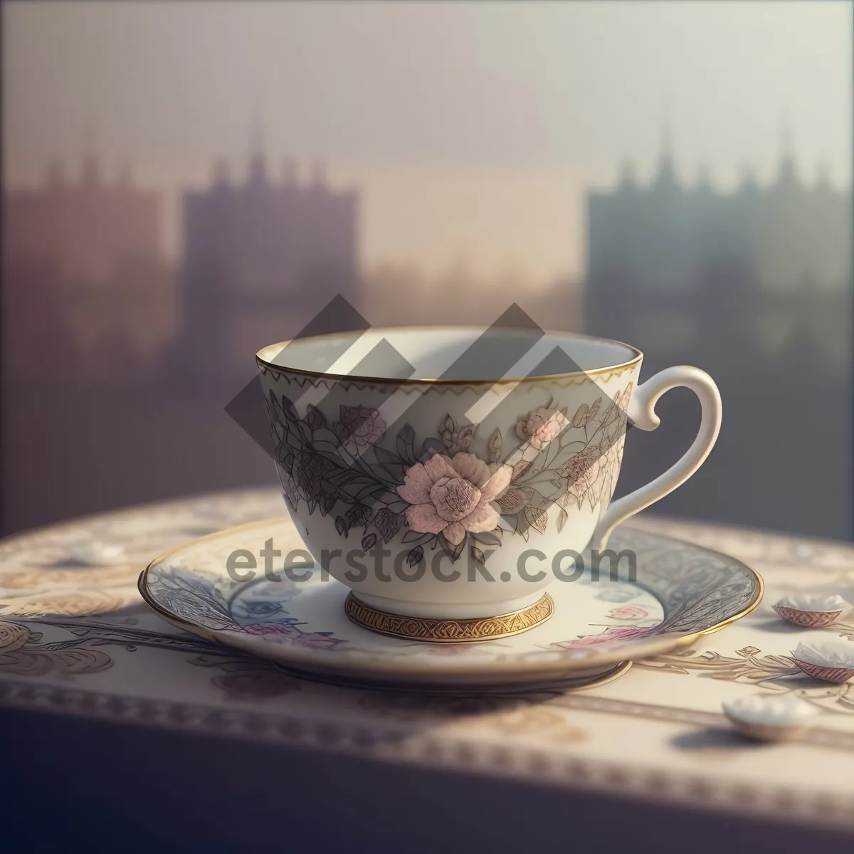 Picture of Morning Brew in China Cup with Saucer