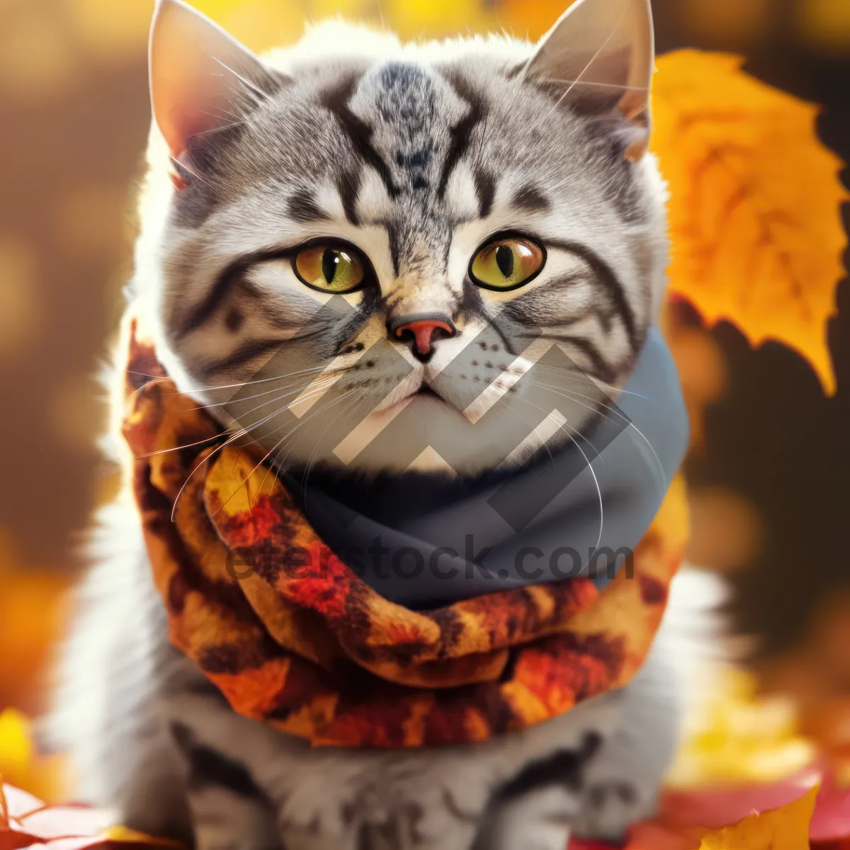 Picture of Curious Gray Tabby Kitten with Fluffy Whiskers