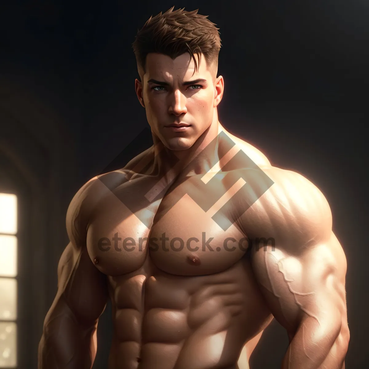 Picture of Muscular Sensation: Seductive Male Model Flexing