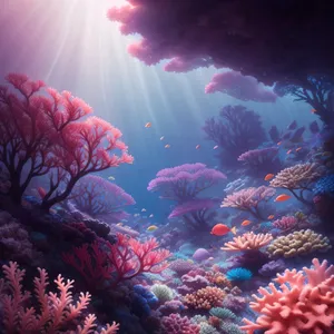 Colorful Coral Reef at Night: A Vibrant Underwater Party