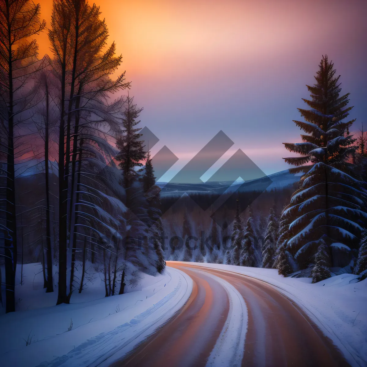 Picture of Majestic Snowy Mountain Landscape transformed into a Winter Wonderland