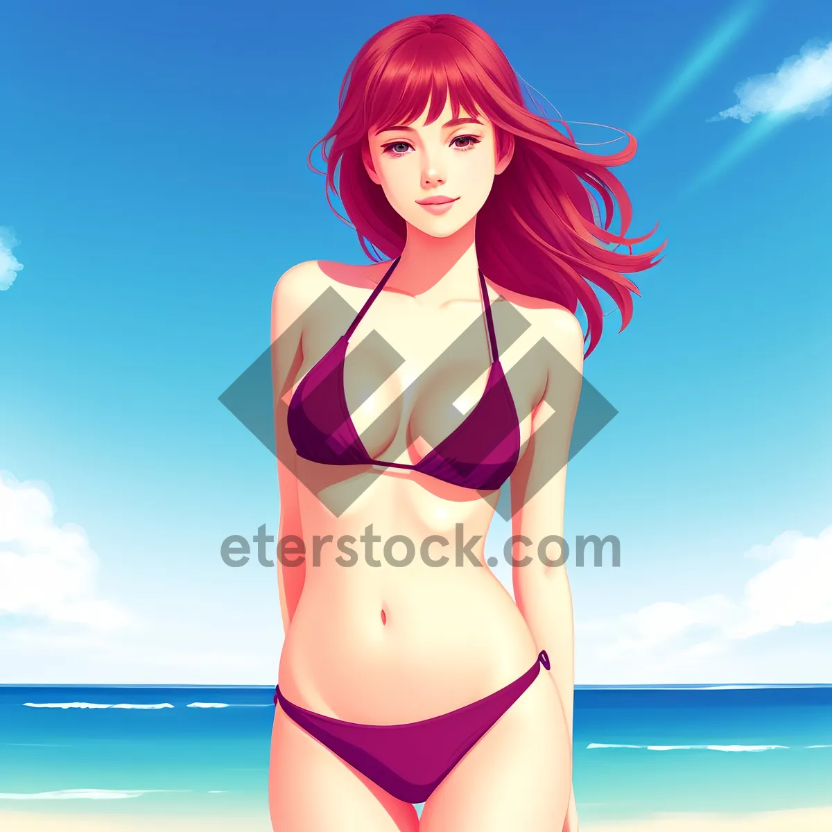 Picture of Seductive and Stylish Bikini Model Poses with Confidence