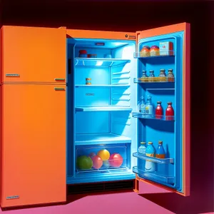 Modern 3D Refrigerator - Open Door Design
