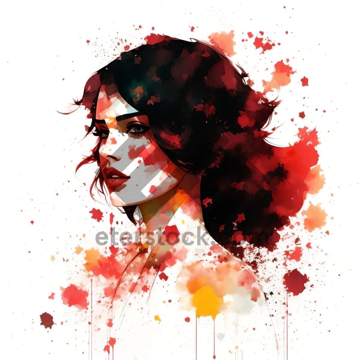 Picture of Red watercolor splash on grunge textured background