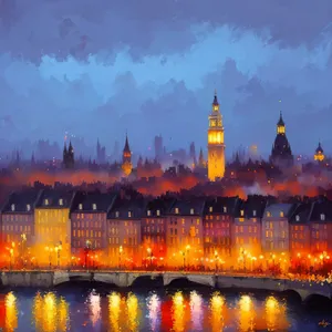 Enchanting Night View of City Palace on River