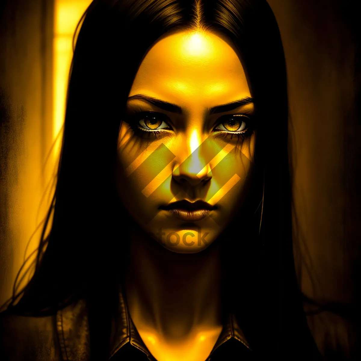 Picture of Elegant Mystery: Dark Fashion Masked Lady with Captivating Eyes