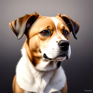 Adorable Bulldog Puppy with Collar, Sitting and Looking