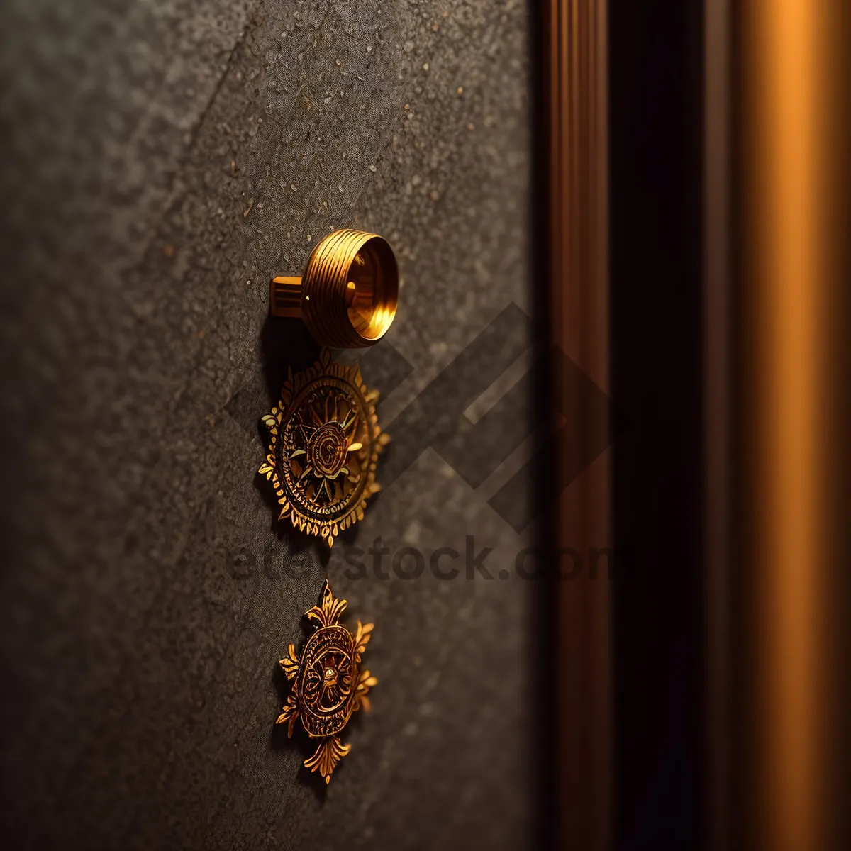 Picture of Vintage Wood and Metal Door Key Necklace