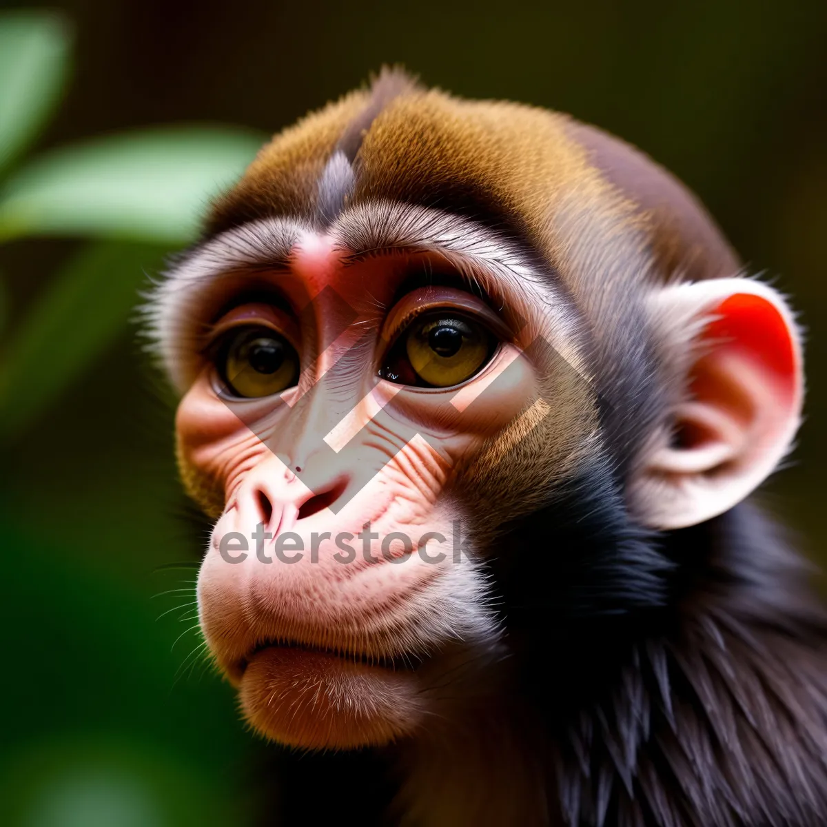 Picture of Wild Primate in Natural Jungle Habitat