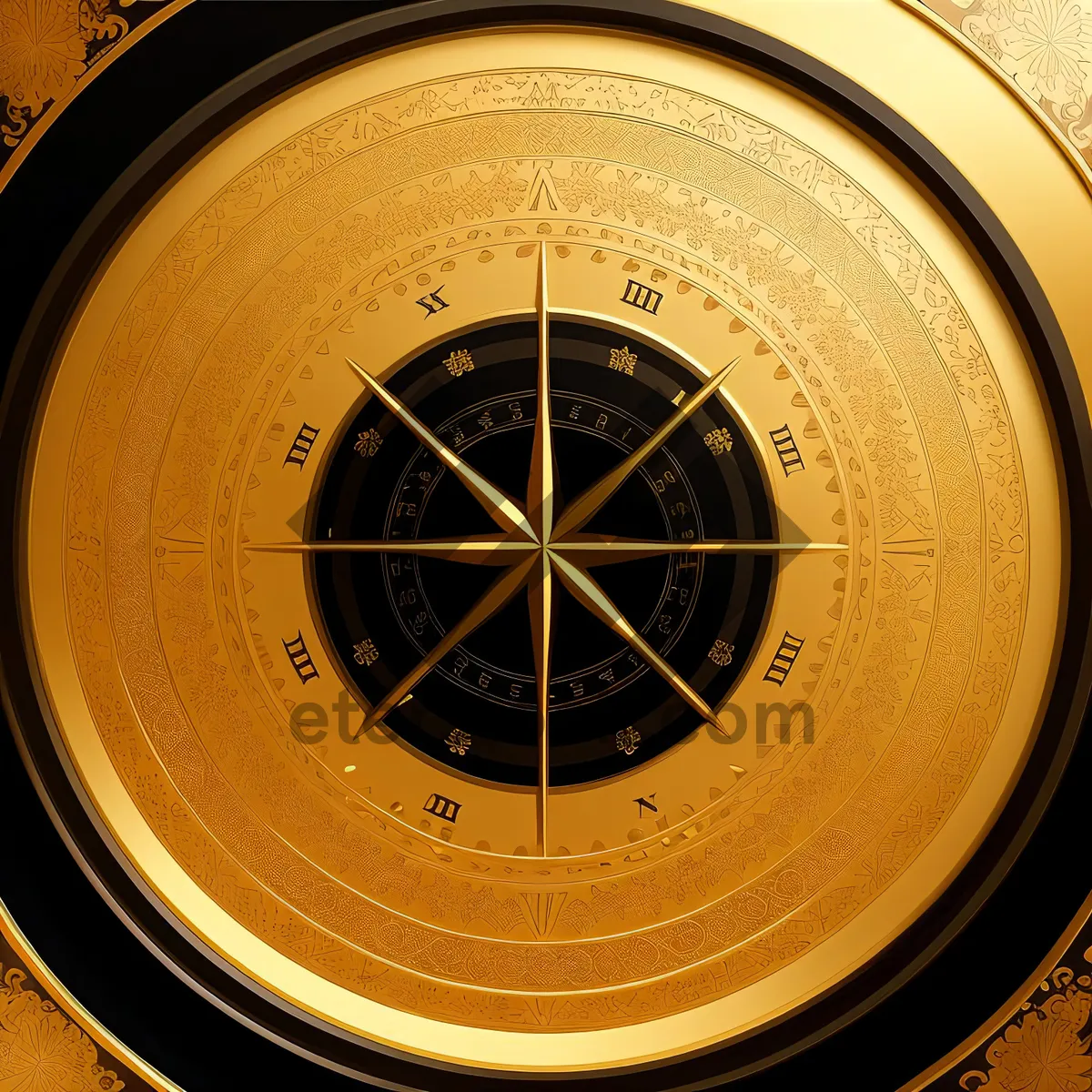 Picture of Vintage Analog Clock and Magnetic Compass