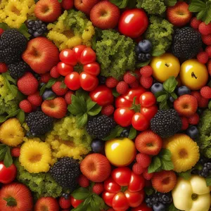 Fresh and Healthy Mix of Fruits and Vegetables