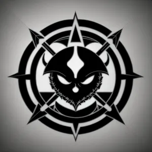Pirate Symbol: Artistic Heraldry Design with Graphic Icon