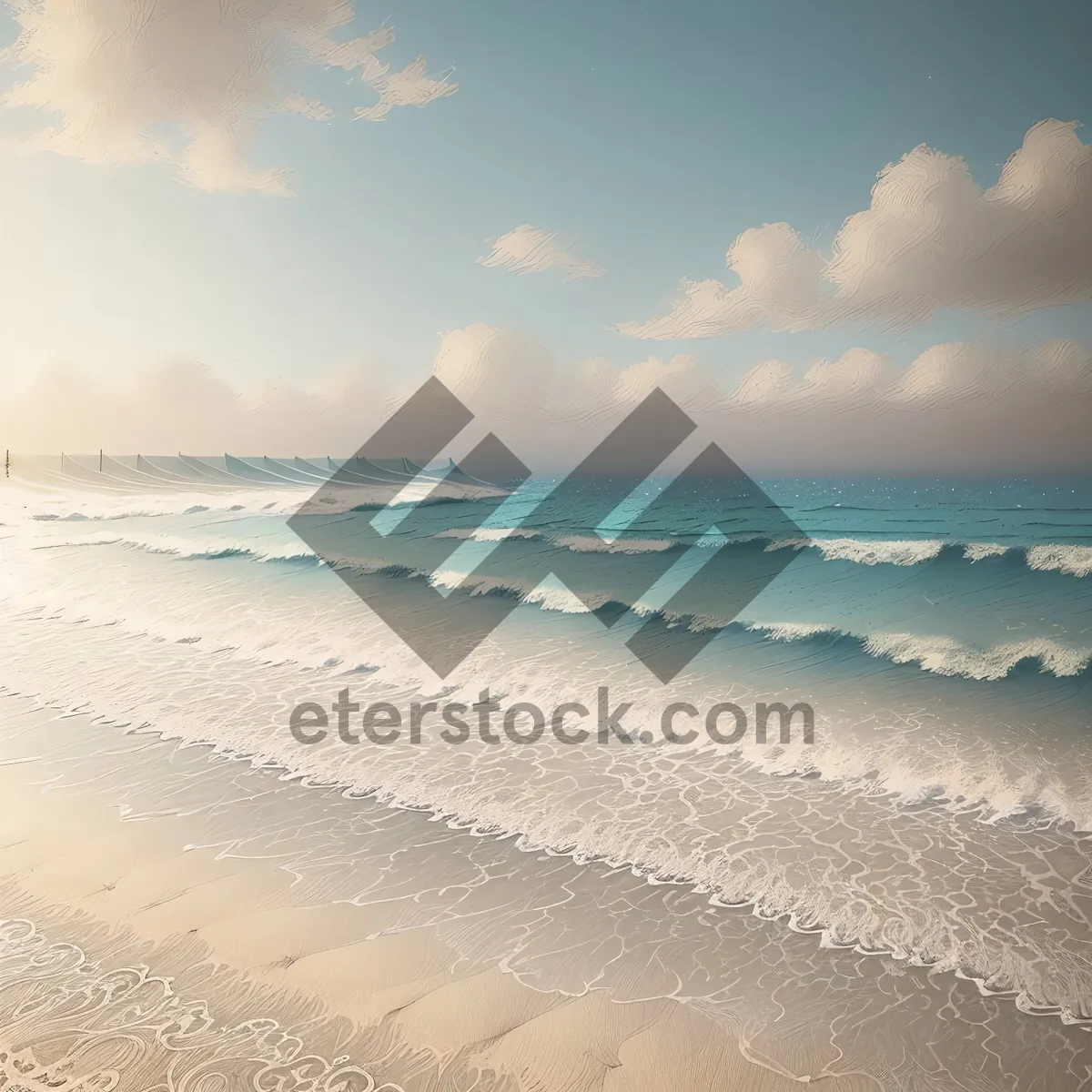 Picture of Turquoise Paradise: Sun-soaked Beach, Clear Waters & Scenic Horizon